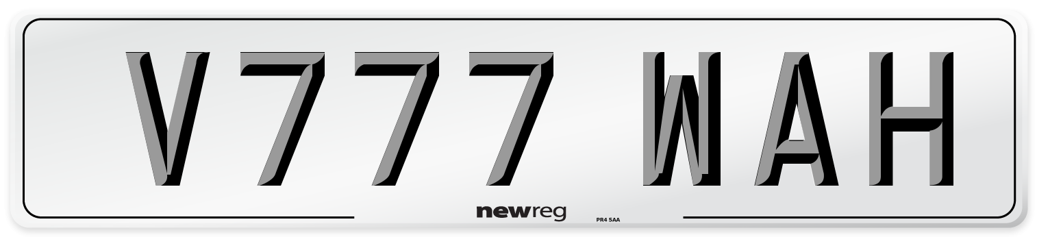 V777 WAH Number Plate from New Reg